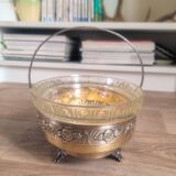 Planter/table centerpiece in gold and silver metal