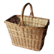 Panier en osier avec fond en bois tressé fait main vintage des années 1970