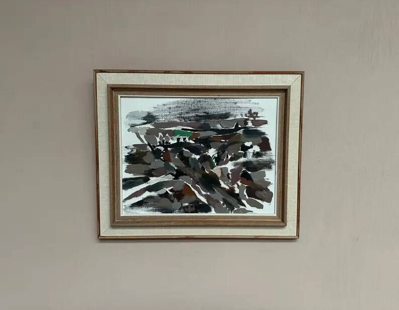 Original Swedish Oil on Canvas – "Abstract" by B. Person – Signed – Vintage and Framed – 53 x 44 cm (20.8" x 17.3")