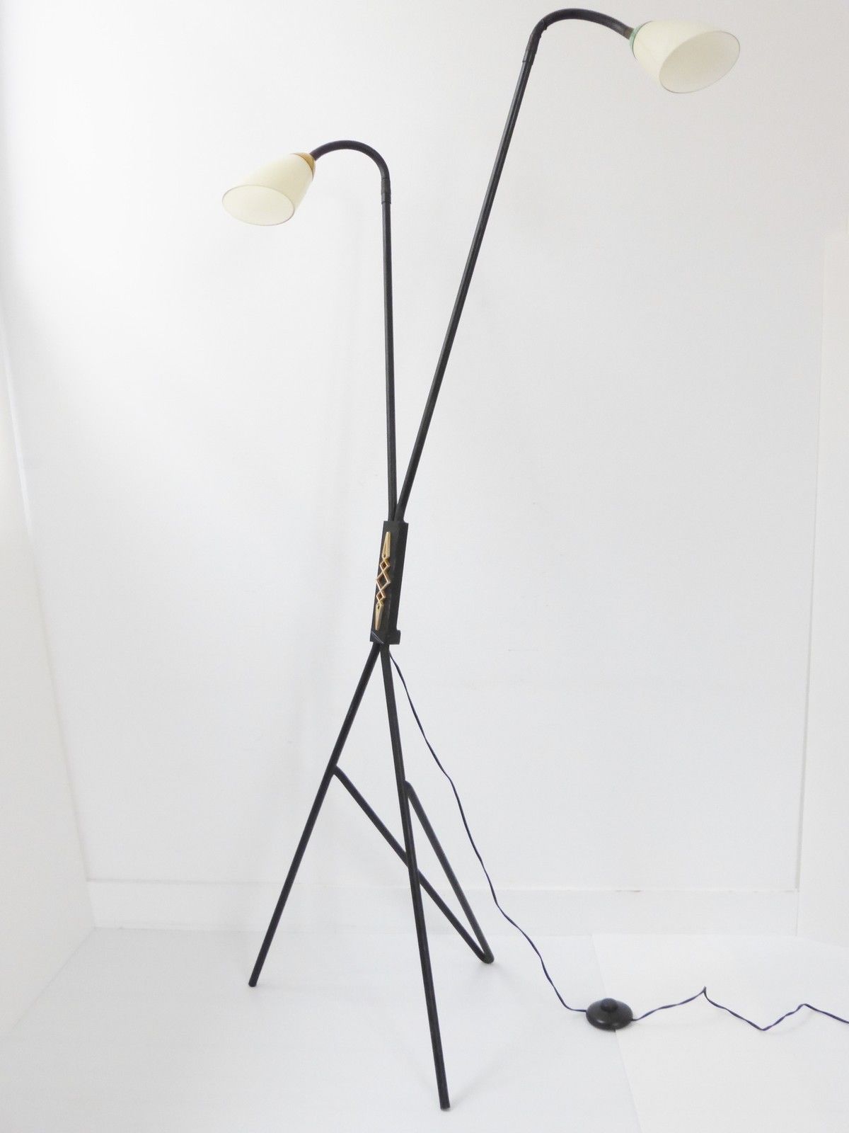 Great reading light floor lamp double 1950 vintage 50s rockabilly floor lamp French
