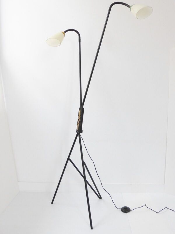 Superbe lampadaire liseuse double 1950 vintage 50S French rockabilly floor lamp