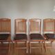 Set of 4 wood and leather chairs