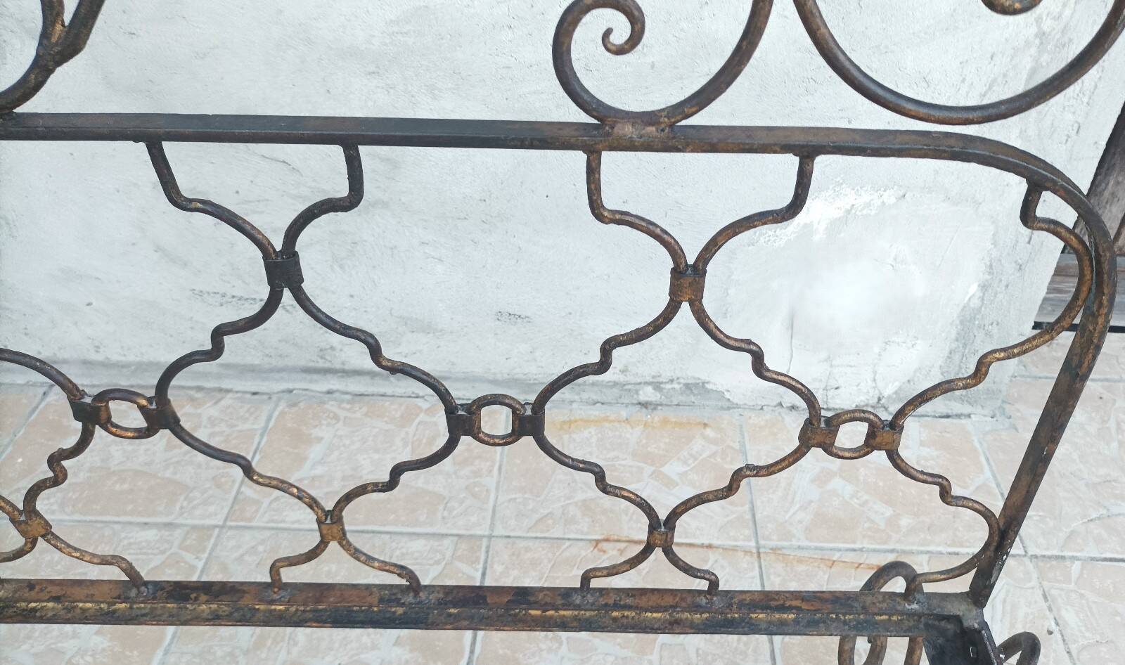 Louis XV style wrought iron bed