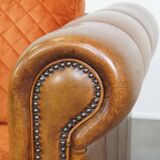 Luxurious 2.5 seater sheepskin leather sofa of top quality