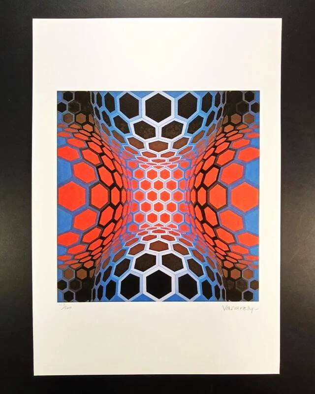 1970s Victor Vasarely limited numbered edition lithograph.