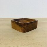 60s teak pocket emptier, square