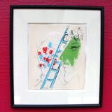 Framed lithograph (The Ladder, 1957) by Marc Chagall