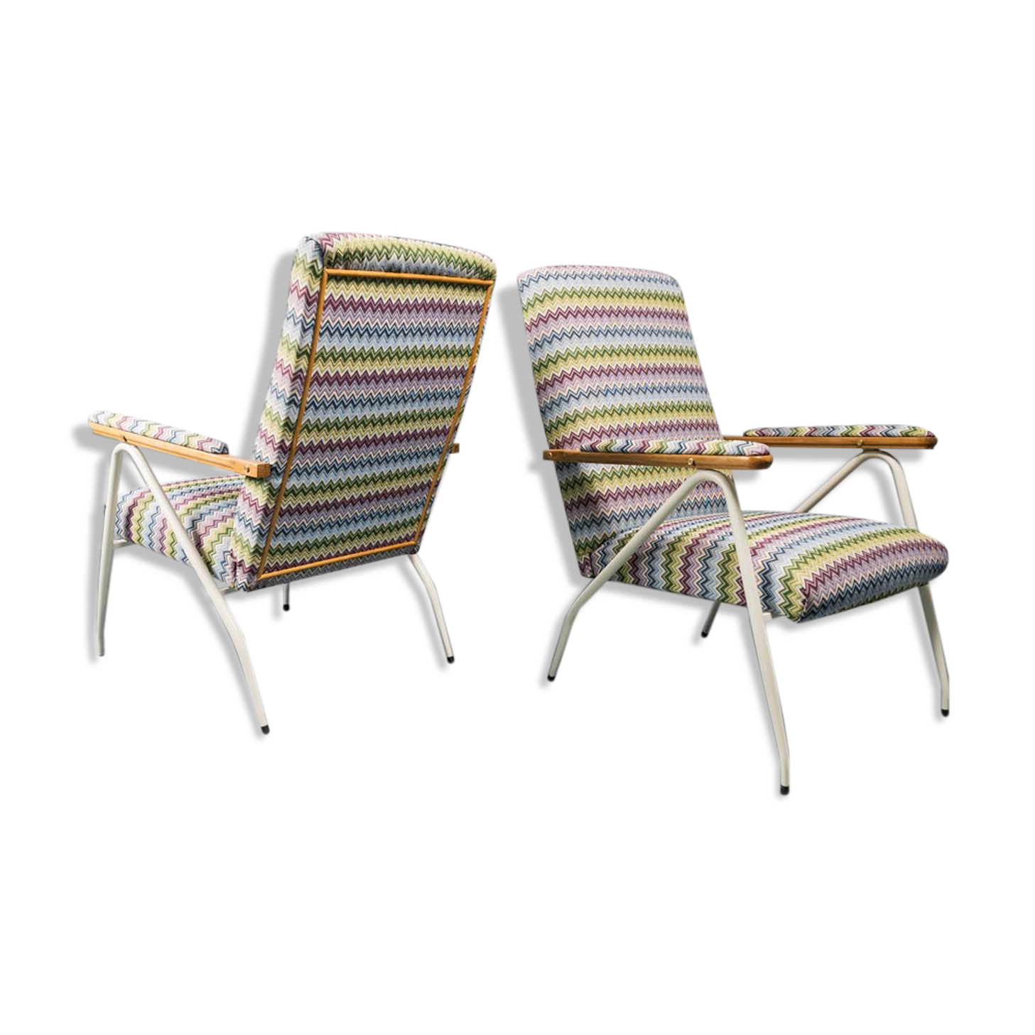 Pair of armchairs, missoni fabric 1970
