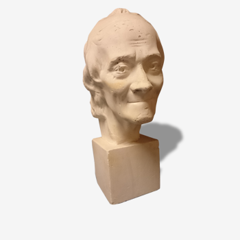 Tête de voltaire en plâtre