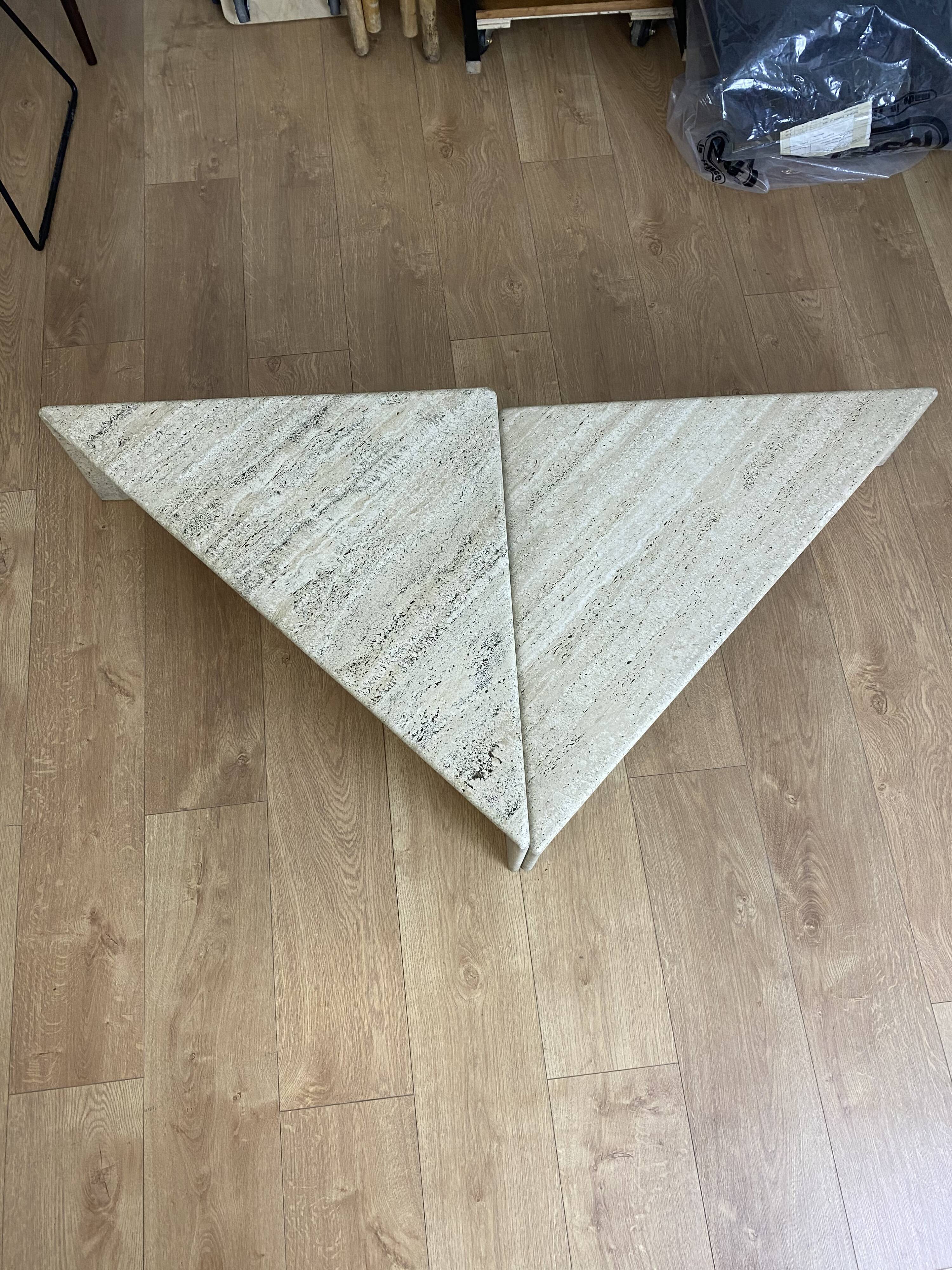 Rare vintage travertine coffee table