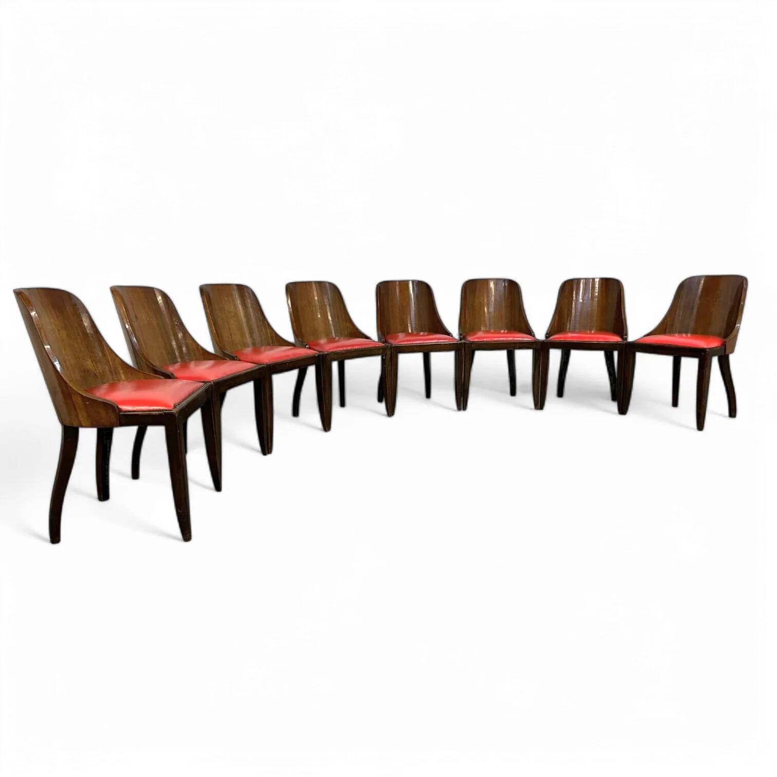 8 x chaises De Coene Frères par Kortrijkse Kunstwerkstede Art Déco années 1930