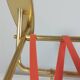 Vintage mid century wall mount brass wardrobe coat rack