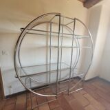 Étagère ronde chromée style Bauhaus