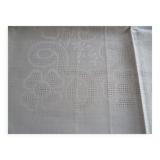 Embroidered ivory tablecloth with 12 towels