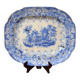 Large Decorative Platter Blue Transferware with Abbey Ruin early 19th C.