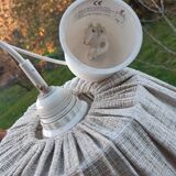 Vintage wood and wool pendant lamp