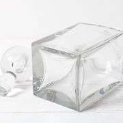 Mid-Century Crystal Whiskey Decanter: Italian Glass Liquor Carafe, 1960s
