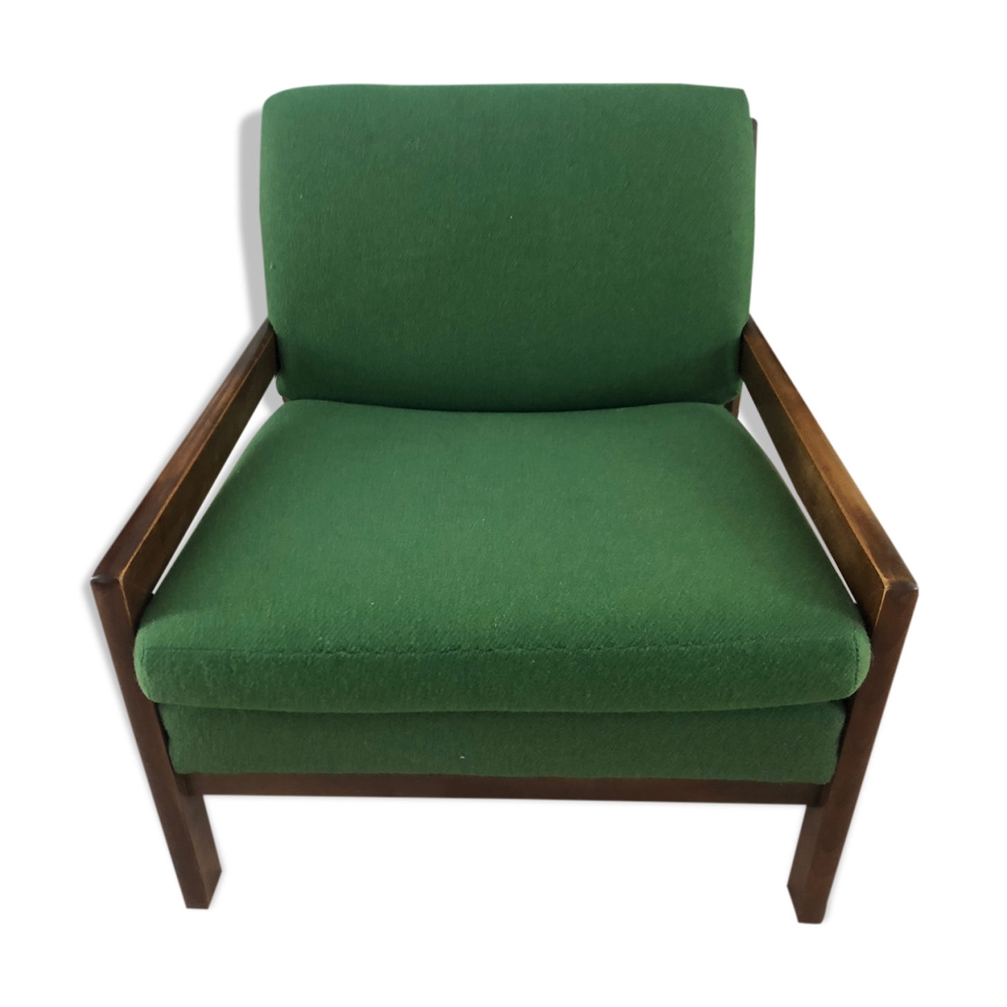Vintage green Scandinavian armchair from the 60s