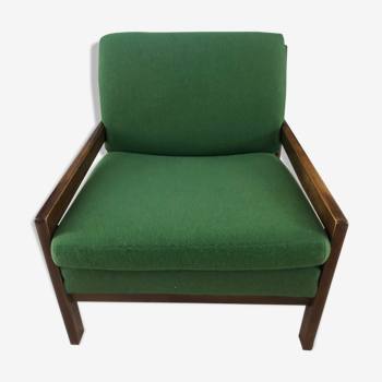 Fauteuil scandinave vert vintage années 60