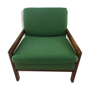 Fauteuil scandinave vert vintage