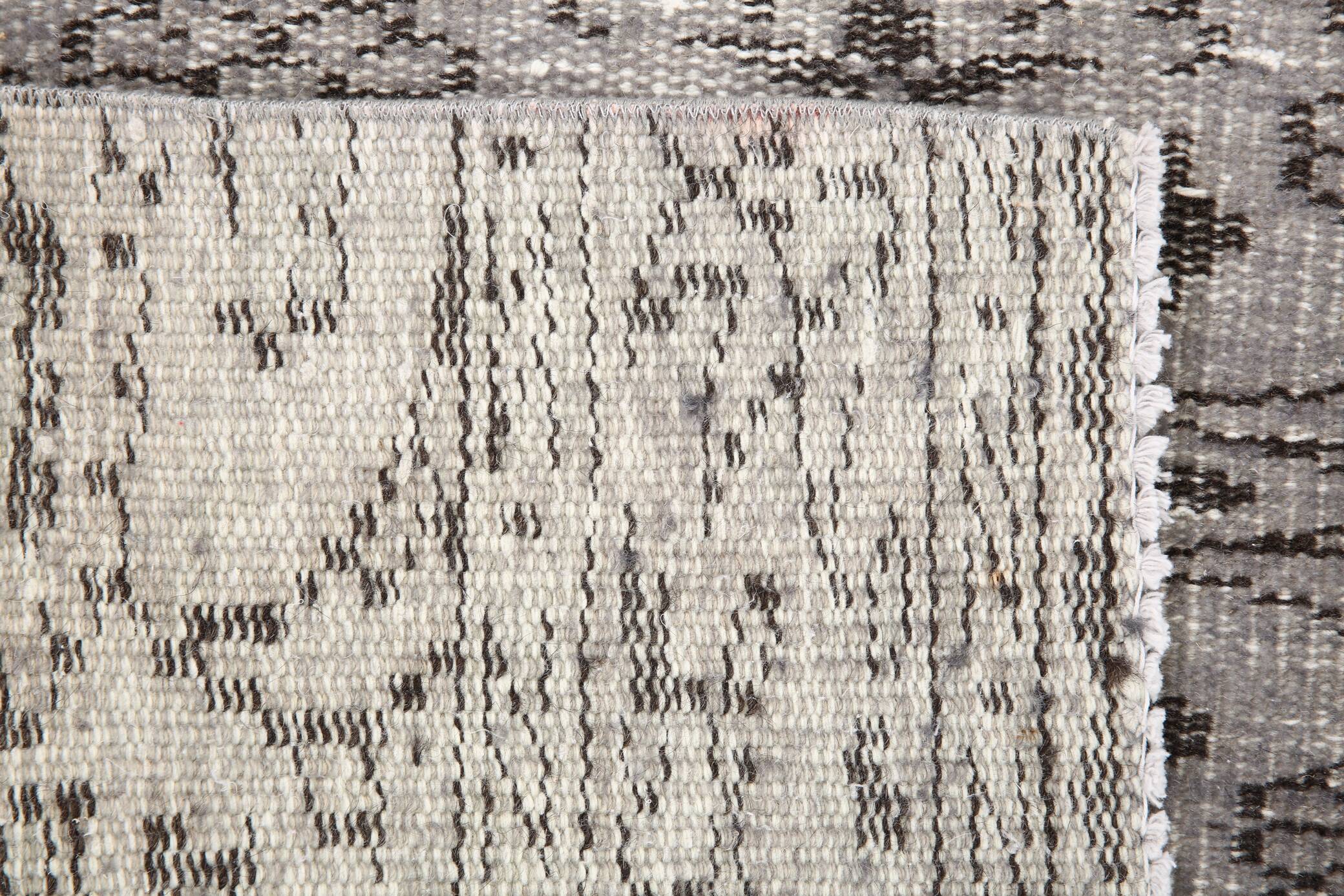 3x10 Gray & Black Vintage Runner Rug, 84x291Cm