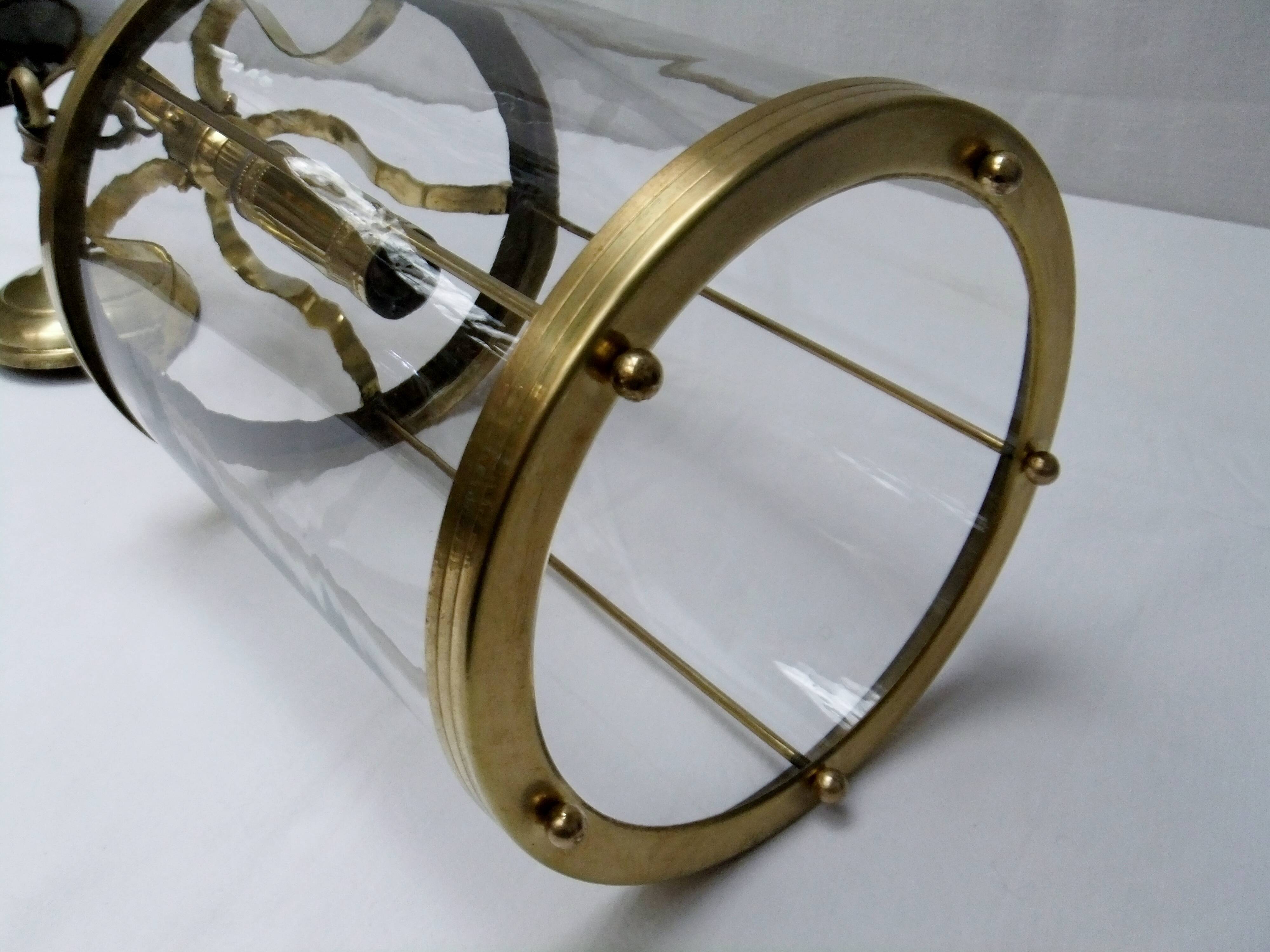 Antique glass cage lantern chandelier