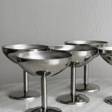 6 coupelles sur pied en inox style Letang Remy