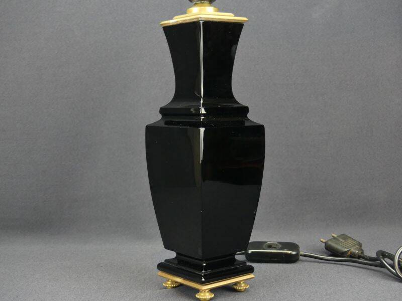 Baccarat, black crystal lamp base