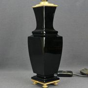 Baccarat, pied de lampe en cristal noir