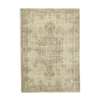Hand-knotted antique turkish beige carpet 208 cm x 300 cm