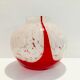 Marmorean glass ball vase in white murano and red-deco-retro-vintage