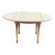 Renovated oval extendable round table in raw wood 115-160cm