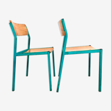 Paire de chaises d'écolier