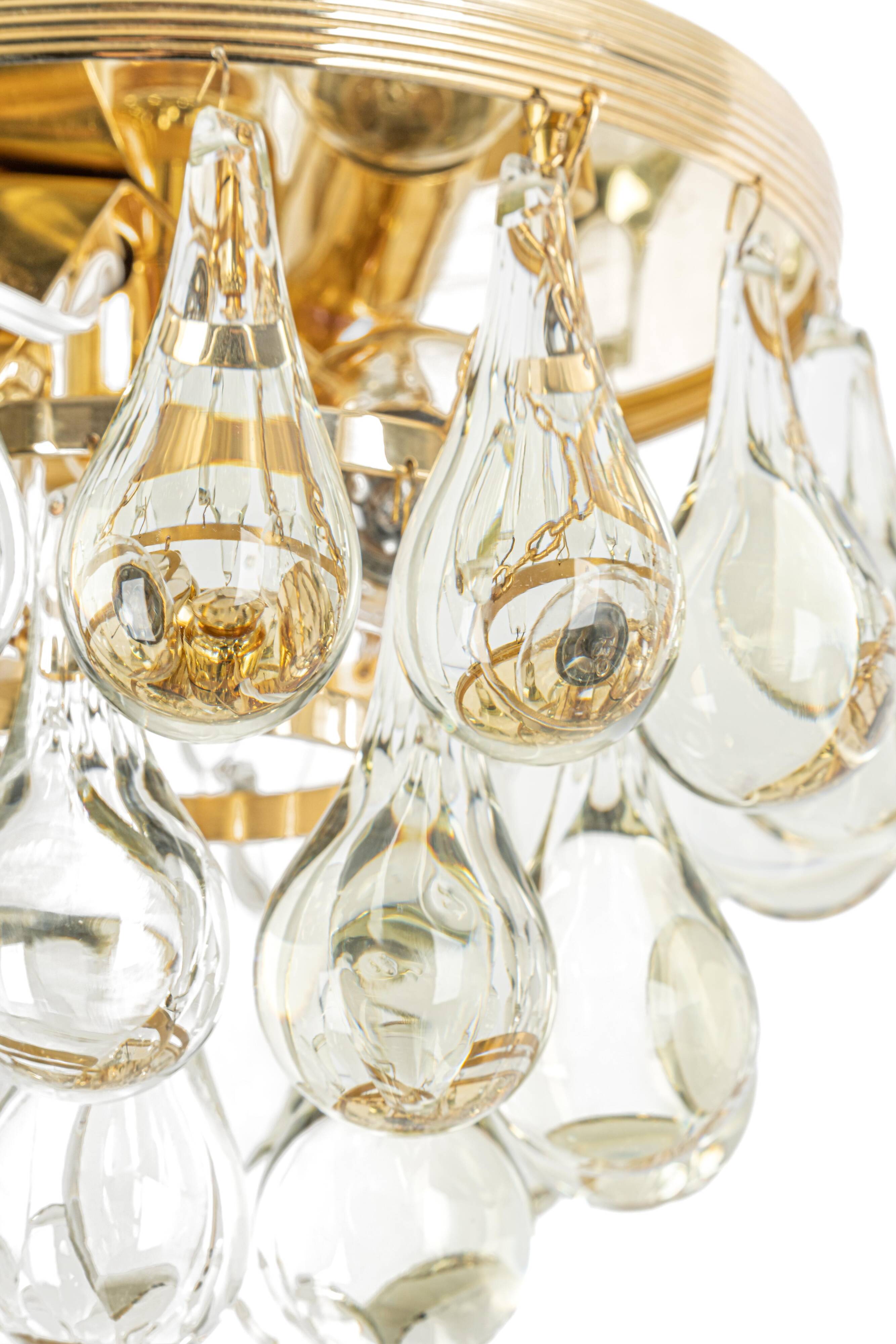 Small Murano glass ceiling pendant in the shape of a drop by C.Palme, Germany, 1970s.