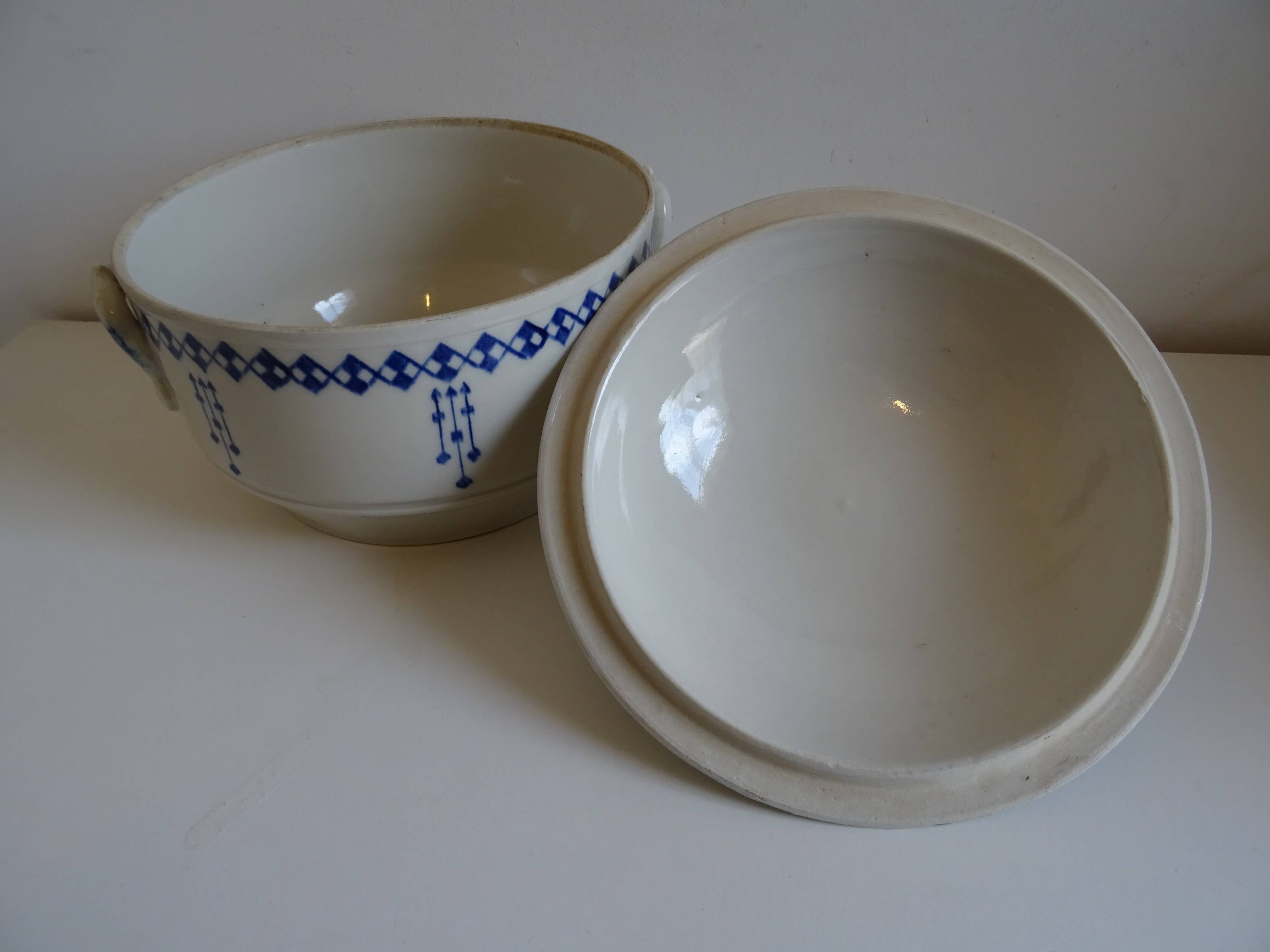 Old earthenware tureen of Saint Uze France