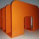 Vintage style orange plastic magazine door