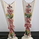 Pair of slip soliflores – Art Nouveau, late 19th century