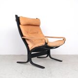 Ingmar Relling leather Siesta lounge chairs, Westnofa 1970s