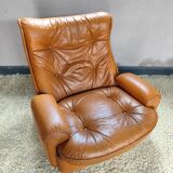 Michel Cadestin leather armchair for Airbone