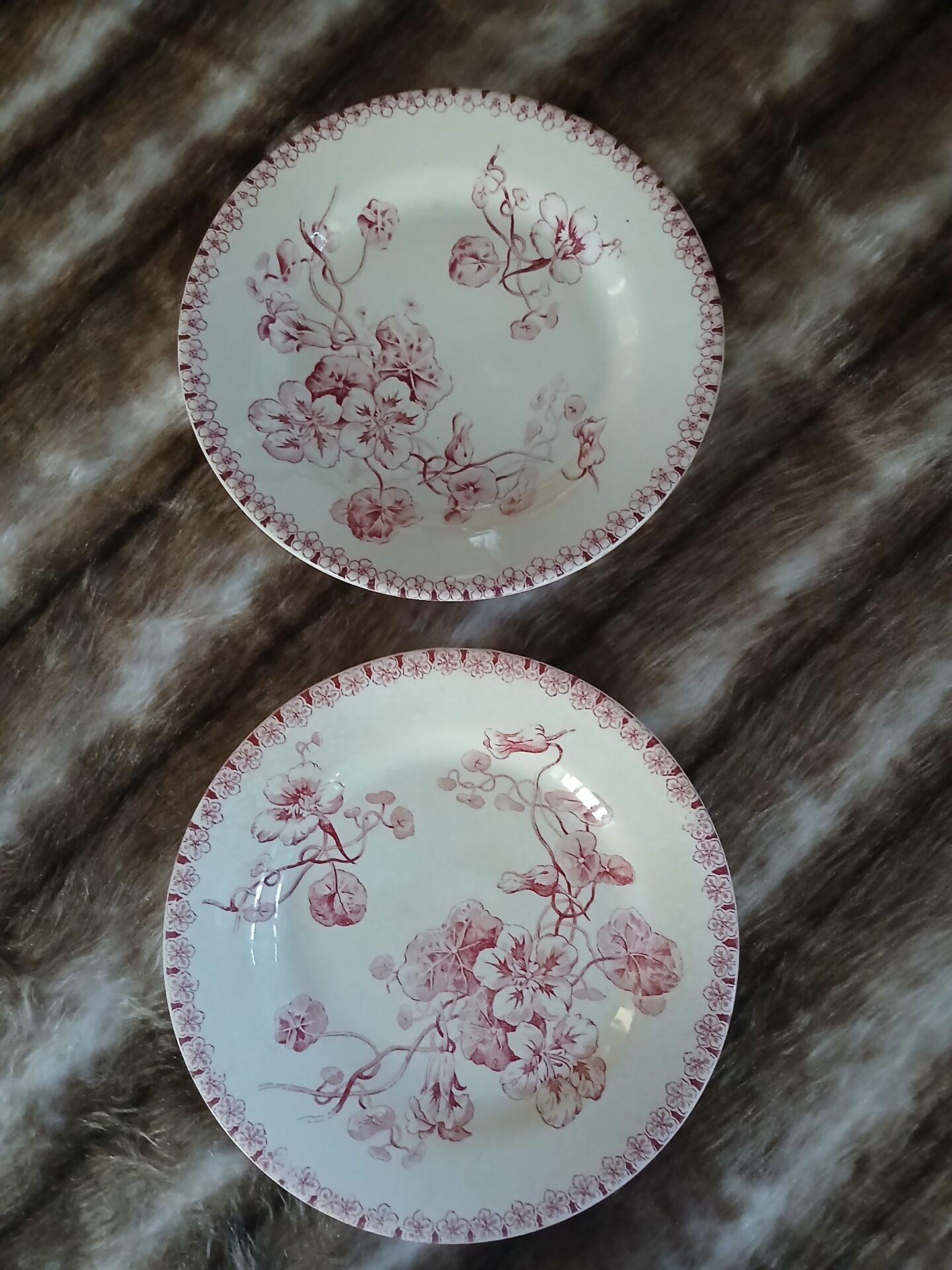 20 mismatched antique flat plates in ironstone