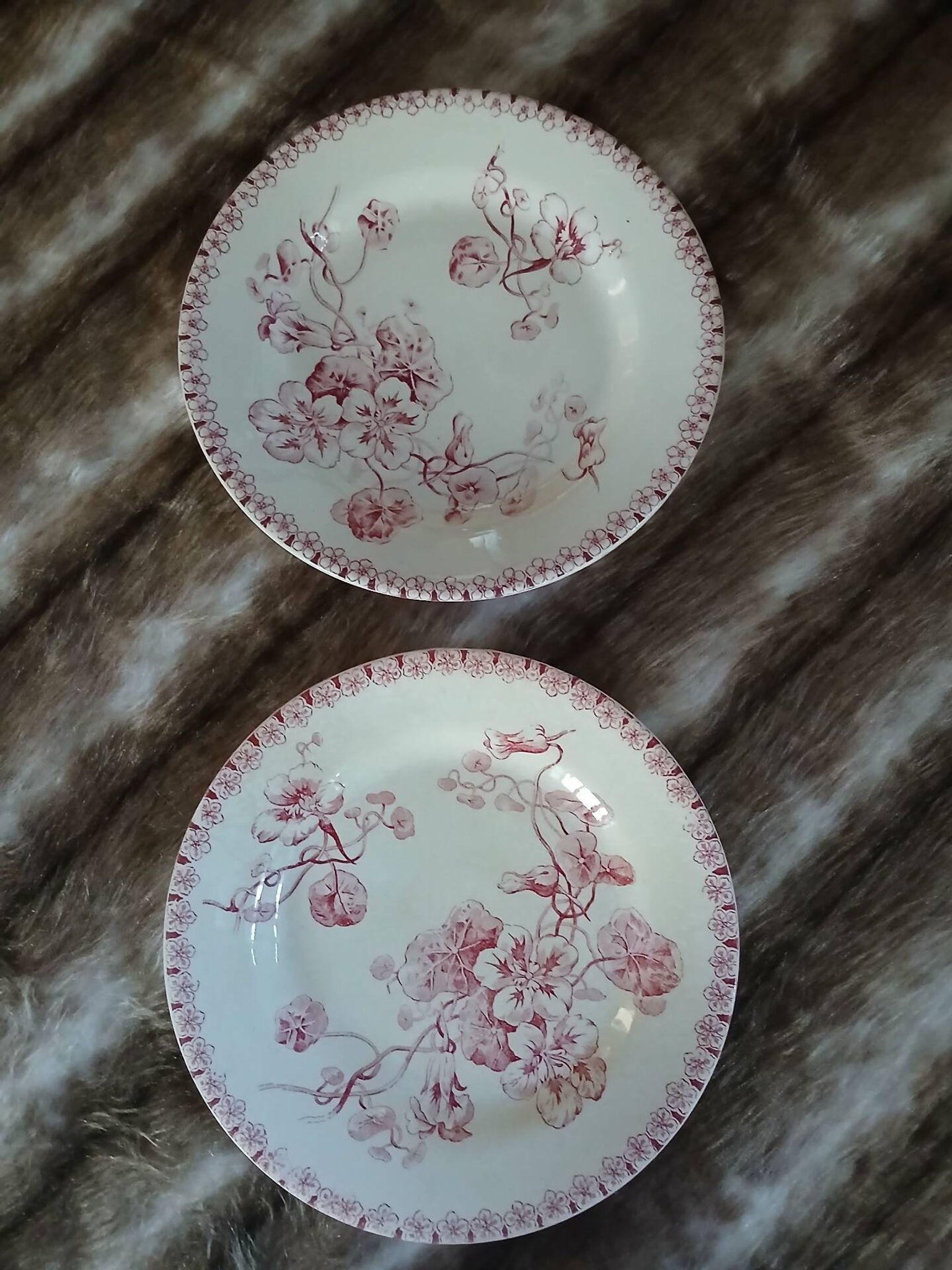 20 mismatched antique flat plates in ironstone