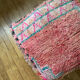 Moroccan bohemian pouf pale pink and green