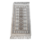 Tapis blanc à motifs berbères tissé mains