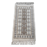 Tapis blanc à motifs berbères tissé mains