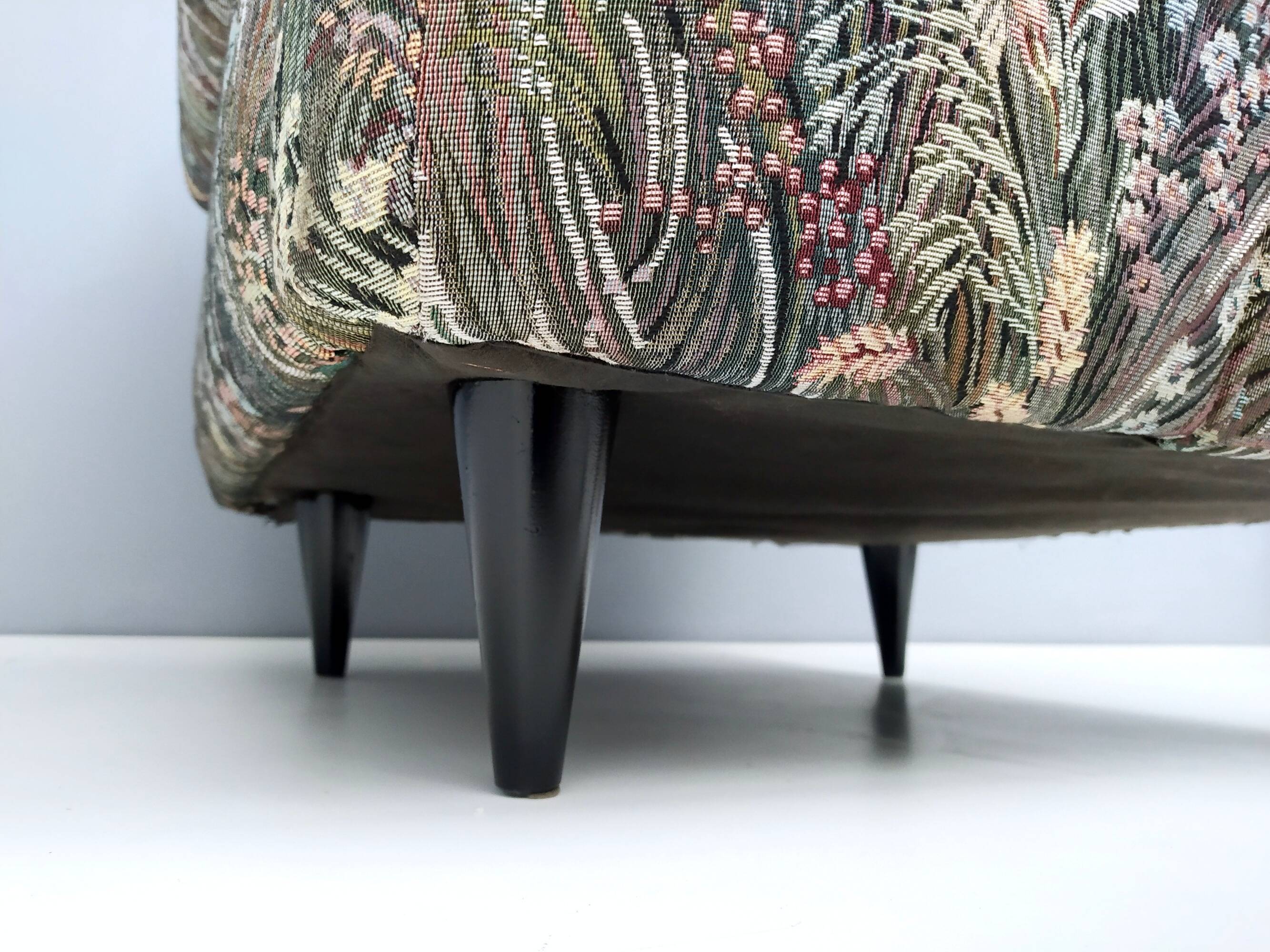 Pair of High-Quality Patterned Fabric Armchairs, Italy