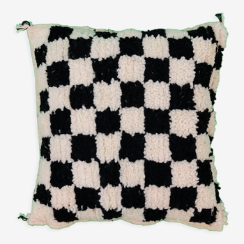 Coussin berbère échiquier noir