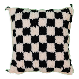 Berber black chessboard cushion