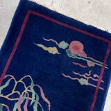 Ancient chinese carpet art deco handmade 64cm x 120cm 1920s