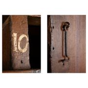 Postal sorting furniture in patinated wood