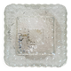 Square wall light ceiling light transparent glass gold 1970 1980 seventies